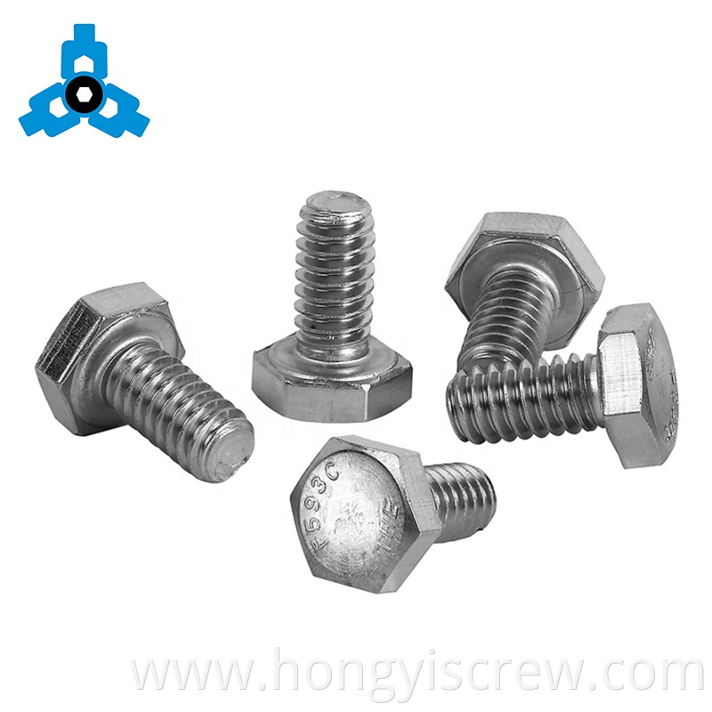 DIN933 Hex Head Bolt Stainless Steel OEM Stock Support